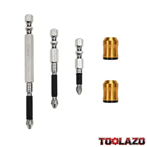 Strong Magnetic Screw Ring with 3 Pack PH2 Screwdriver Bits Set, 1/4 Inch Hex Shank Drill Bits 50mm 70mm 100mm with Magnetic Holder Ring, Universal Power Driver Bits for DIY Home Repair Automotive Professional Use
