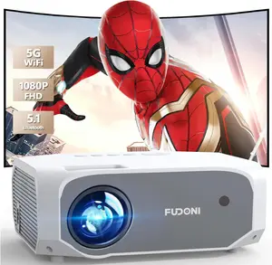 Projector with WiFi and Bluetooth, Native 1080P Outdoor Movie Projectors 4k Supported, Portable Home Theater Projector Max 300", Indoor&Outdoor Use