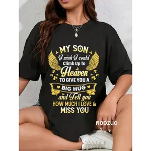 100% Cotton Happy Heavenly Birthday To Son in Heaven, Lost Son Memorial T-Shirt