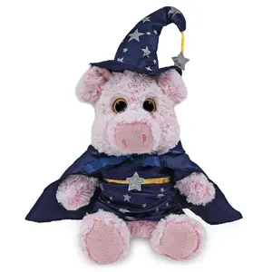SUPER-SOFT PLUSH - SITTING PIG WITH WIZARD DRESS UP