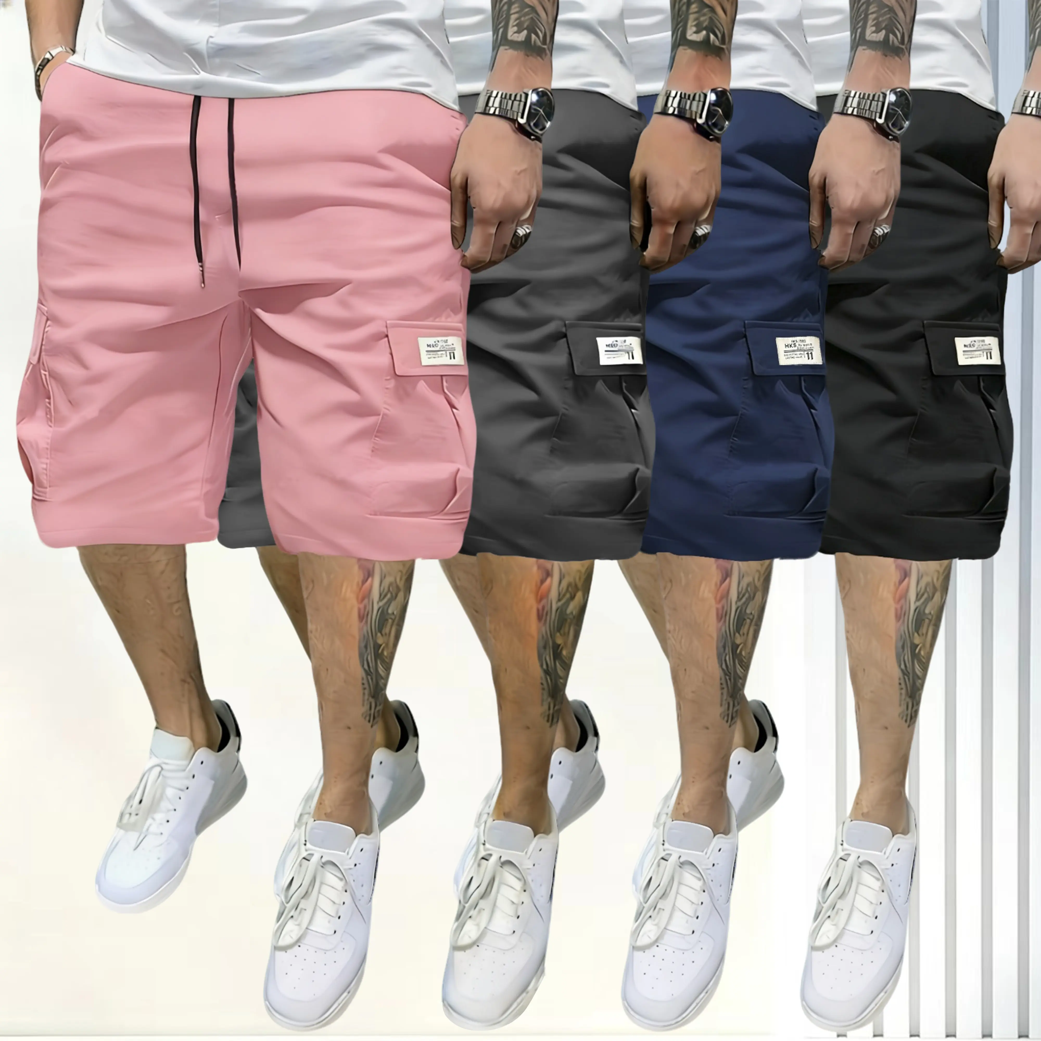 Pink + Dark Gray + Dark Blue + Black