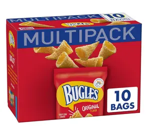 Bugles Original Crispy Corn Snacks, Snack Bags Multipack, 10 Ct, 8.75 oz