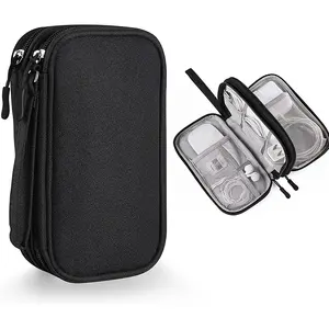 Travel Finishing Bag Cable Storage Bag Carry Case Portable Waterproof Double Layer Storage Bag Cable Travel Organizer