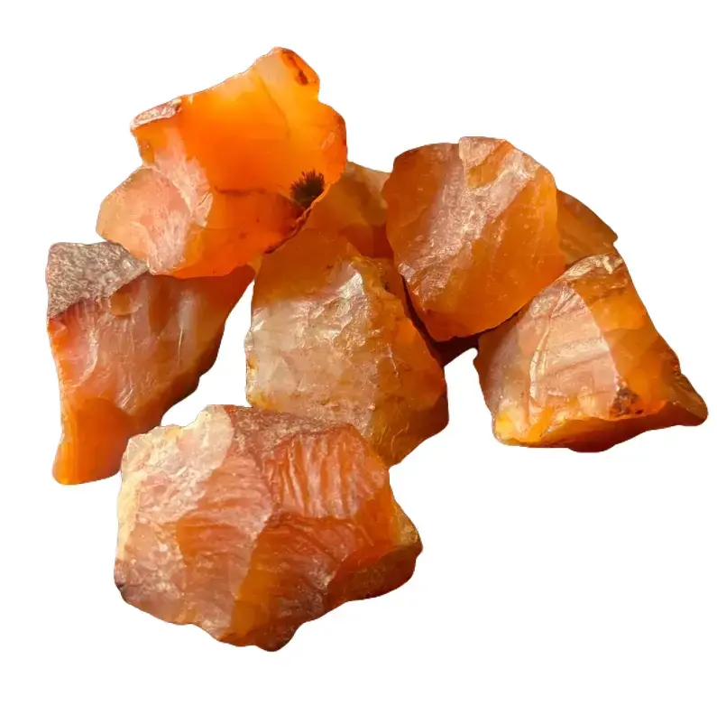Natural Raw Rough Carnelian Crystals and Healing Stones, Natural Rocks for Tumbling and DIY Raw Stones and Crystals (3 Pieces)