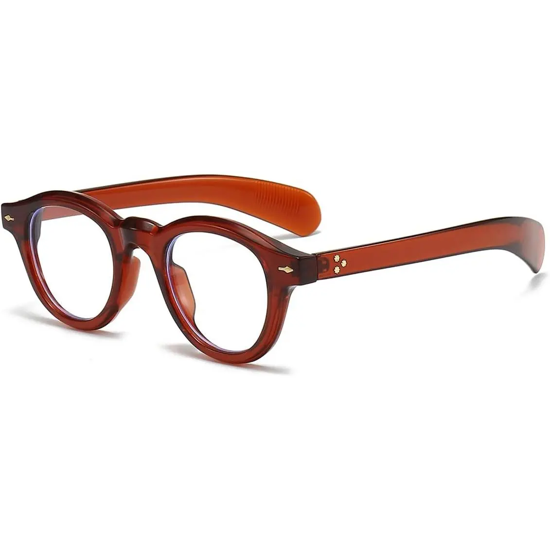 Retro Round Tortoise Blue Light Glasses, Unisex Thick Frame Eyewear for Computer Work with Anti-Glare & UV400 Protection, Thick Frames