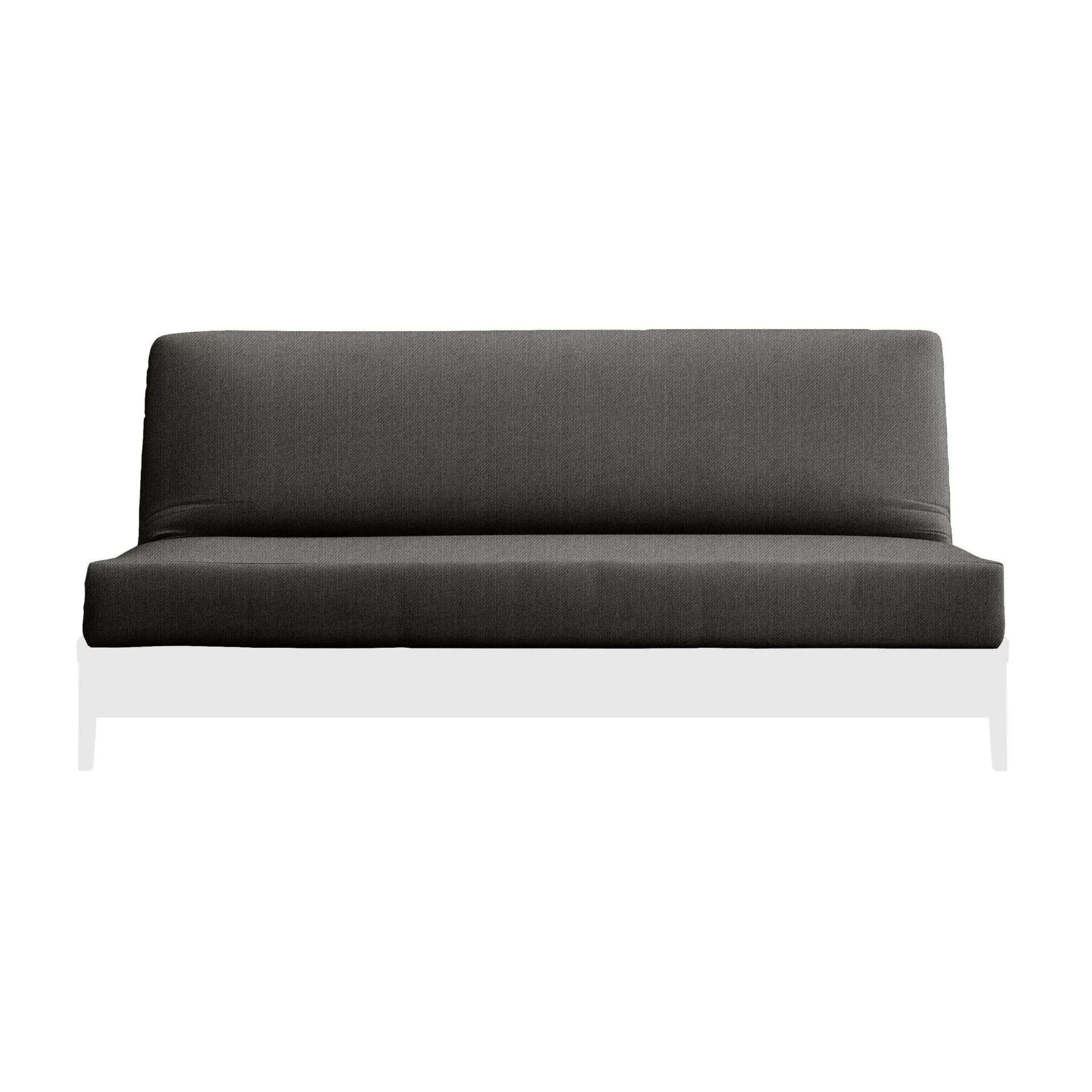Natural 100% Cotton Fabric Futon Mattress Cover - Dark Graphite