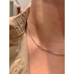 1.2mm Basic Stainless Steel Choker Fashion Simple Square Snake Bone Chain Necklace For Men Trendy Jewelry Accessories
