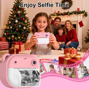 Instant Camera Selfie Video Camera Portable Travel Camera Fast Photo Print Rechargeable 1080P Digital Camera Pocket Camera Educational Toy Perfect Gift