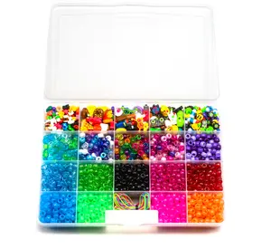 Super Value Bead Box - Glossy, Colorful Plastic Beads for Raves, Festivals, Crafts