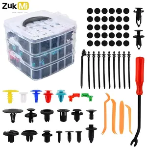 Car Push Retainer Clip & Auto Fasteners Assortment, 725pcs/set Car Bumper Fender Rivets with 10 Cable Ties & Fasteners Remover, Car Body Repair Tools, Vehicle, Replacement, Automotive Accessories