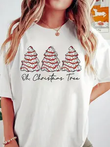Groovy Oh Christmas Tree Xmas Lights Funny Tree Cakes Debbie T-Shirt