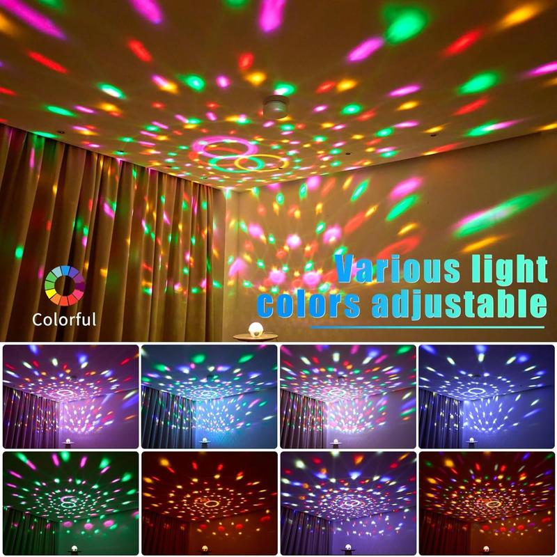 USB Low Voltage Power Cord Powered 6LED Disco Ball Lights with Sound Activation DJ Party Lights for Parties, Birthday Parties and Holidays