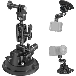4" Camera Suction Mount with Ball  Magic Arm,  Mount for Lightweight Camera/Action Camera/Phone, Air Pump Vacuum Suction Cup, Max Load 3kg/6.6 Pound - 4236
