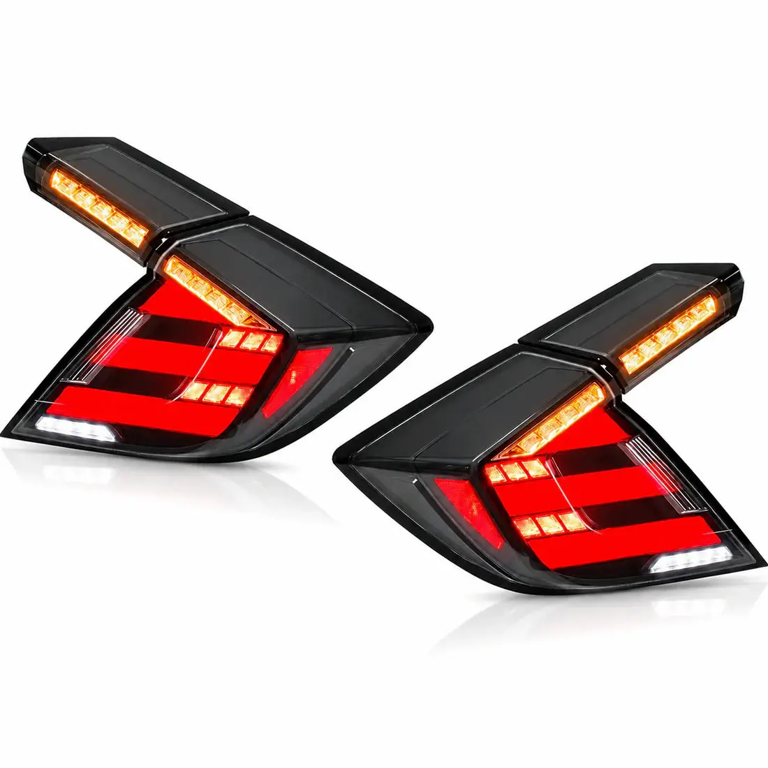 Sequential LED Tail Lights Assembly for 2016-2021 Honda Civic 10th Gen Hatchback/Type R, 12V Input Automotive Decorative Car Lights