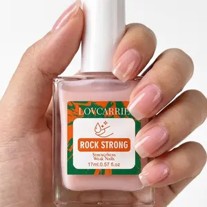 LOVCARRIE Nude Pink Nail Strengthener & Repair, Rock-Hard Formula: Repairs flaking and breakage, promotes healthy, strong nails, and features a long-lasting, alcohol-free formula.
