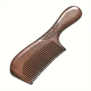 Sandalwood Double-sided, 2 Counts/set Natural Sandalwood Comb, Heatless Styling Tool for All Hair Types, Suitable for Daily Use & Salon, Wooden Comb