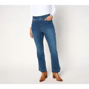 Isaac Mizrahi Live! Regular True Denim Indigo Pull On Bootcut Jeans