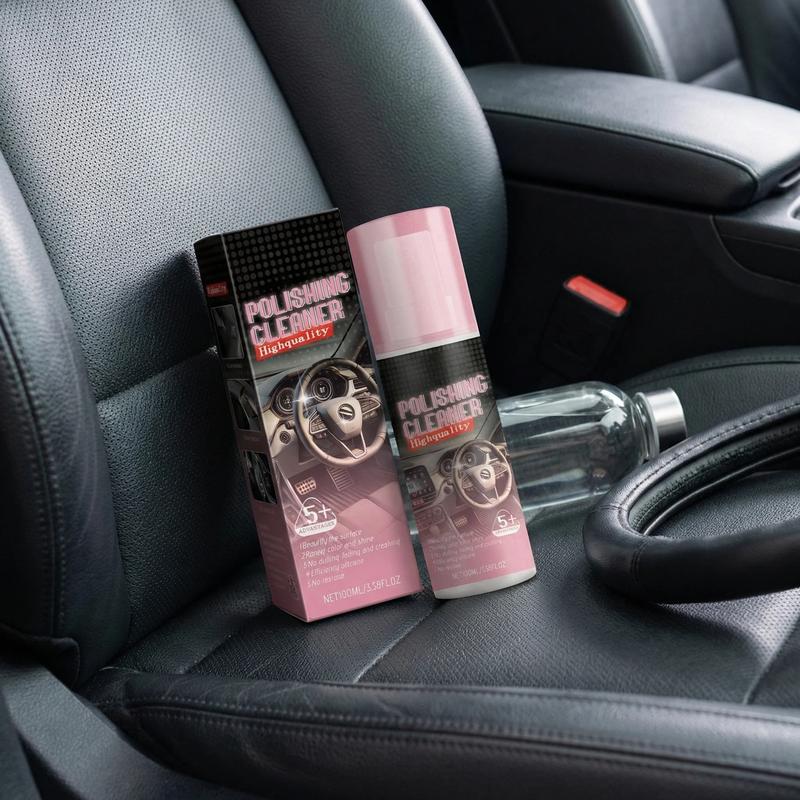 Car Interior Polish & Cleaner – All-in-1 Formula for Leather, Vinyl & Plastic, Restores Shine & Protection in One Step