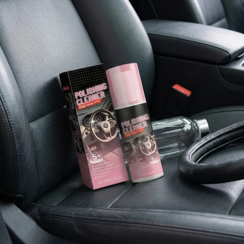 Car Interior Polish & Cleaner – All-in-1 Formula for Leather, Vinyl & Plastic, Restores Shine & Protection in One Step