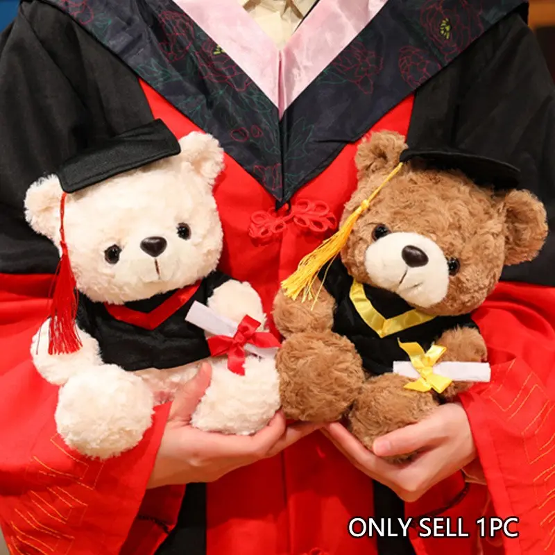 Cute Graduation Gown Cuddly Teddy Bear Soft Adorable Stuffed Plush Toy, Perfect for Kids' Room Decor, Special Gifts for Christmas, Graduation, Birthday, New Year, Mother's Day