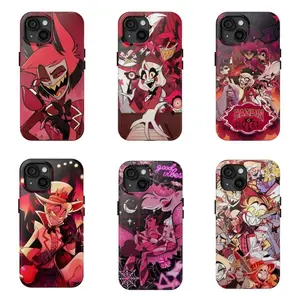Hazbin- Hotel Characters Phone Case Trendy Cartoon Phone Case Perfect Gift for Fans Her/Him Cute Phone Cases Smartphone Rubber Compatible for iPhone 11 12 13 14 15 16 17 Pro Max Plus Air Mini Indie Web Animation Heavy Impact Defender