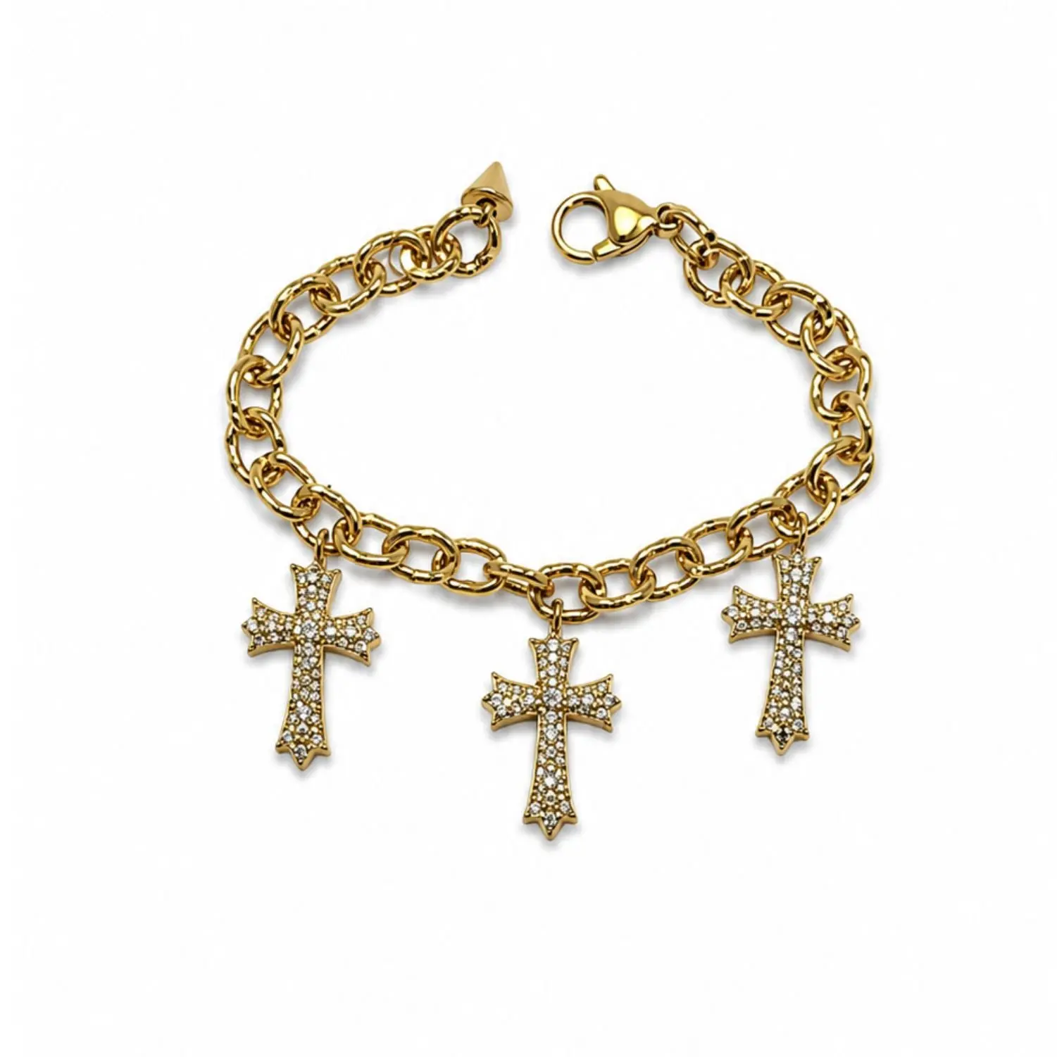 Trinity Cross Charm Bracelet