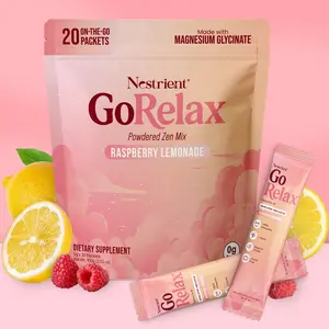 GoRelax Powdered Zen Mix – Stress Relief & Mood Support Drink Mix with Magnesium Glycinate, L-Theanine, KSM-66 Ashwagandha & Rhodiola Rosea, Supports Healthy Cortisol Levels, Focus & Mental Clarity, Raspberry Lemonade, 20 Stick Packs