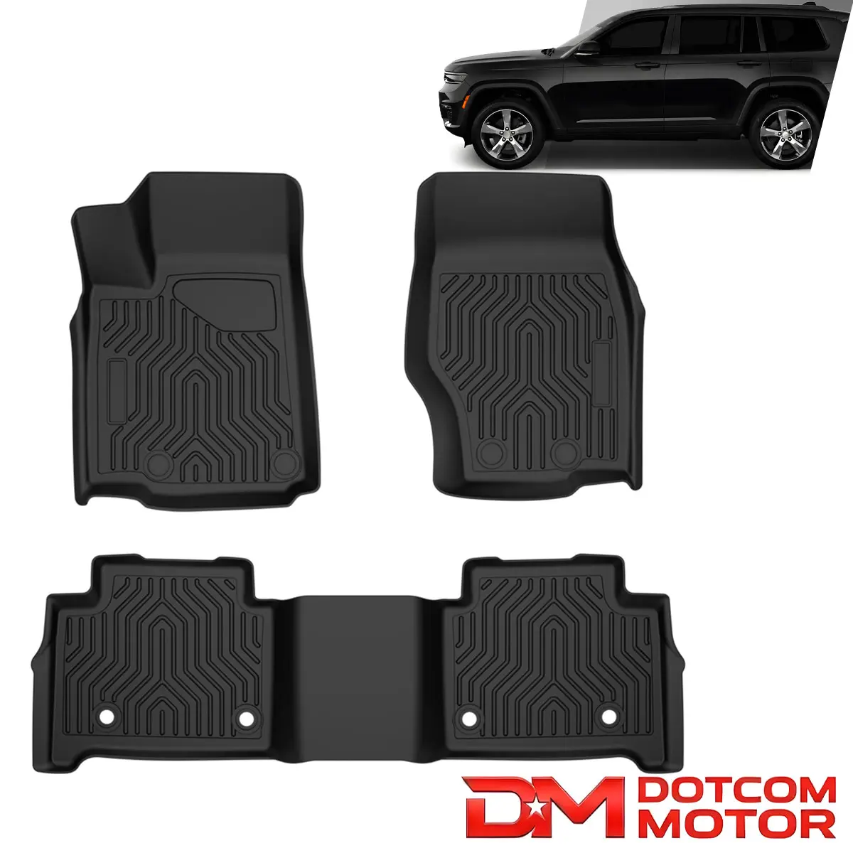 Floor Mats Liner Non-Slip 3D All Weather TPE  Fit For 22-24 Jeep Grand Cherokee