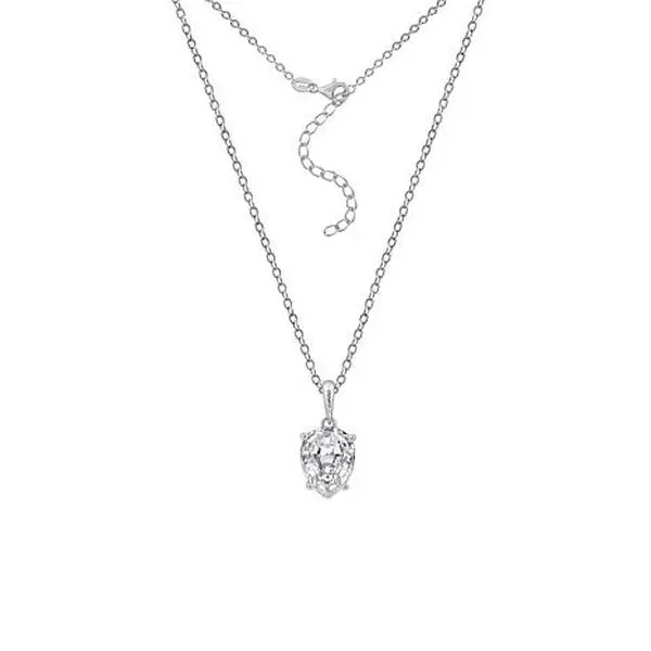 Radiance by Absolute™ Pear Cut Solitaire Pendant Drop Necklace
