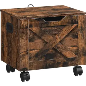 Rolling Filing Cabinet, Small Under Desk File Cabinet with Single Drawer, Hanging File Organizer for A4/Letter-Size Documents, for Home Office, Rustic Brown FCRB4001
