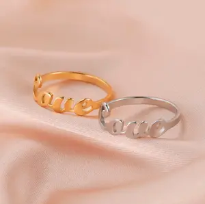 Quality Stainless Steel Engraved Letters 'Love' Elegant Motivational Ring (Size 5-10)