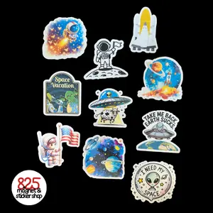 Outer Space Adventure Bundle | Alien, Astronaut, Rocket | Sci-Fi & Galaxy Theme | Handmade in San Diego, CA | Stickers or Magnets