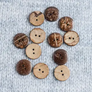 2 Holes Coconut Shell Buttons - 10mm, 15mm, 20mm, or 25mm