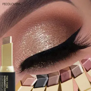 1PC 2 In 1 Highlighter Eyeshadow Stick Makeup Waterproof Long Lasting Glitter Duochrome Eyeshadow Eyeliner Stick Eyes Makeup Cosmetics