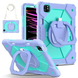 Ultra-Durable Case for iPad Pro M5 2025 11" , Compatible with iPad Air M4 2026 11 inch / iPad 11th Gen / iPad Mini 7th- Military Shockproof Protection Cover with 360° Rotating Stand, with Pencil Slot (11''/10.9'') - Kids/Adults Friendly