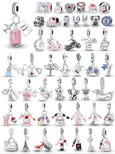 Cute Cartoon Koala & Dog & Suitcase & Bag Design Charms, Fashionable Jewelry Accessories for Women & Girls, DIY Jewelry Making for Bracelet & Necklace, Beads Charms