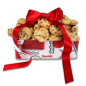 DAVID'S COOKIES Cranberry-Pistachio Cookie Snacks, 16oz Tin, Crunchy Sweet Biscuits