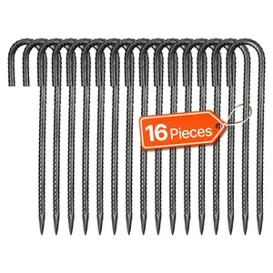 VEVOR Rebar Stakes, 16 - Inch, Heavy - Duty 0.4 in Diameter J Hook, Galvanized Steel Ground Anchors with Chisel Point End Rust - Resistant Coating, for Gardening Support, Fence, Camping Tents (24 - Pack)VEVOR Super Brand Day