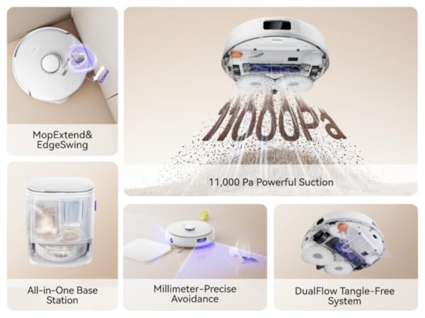 NARWAL Freo X10 Pro Robot Vacuum and Mop Combo, 11,000Pa Suction, DualFlow Tangle-Free System, MopExtend Edge Cleaning, Self-Emptying, Auto Mop Wash & Dry, LiDAR Navigation, for Pet Hair & Hard Floors