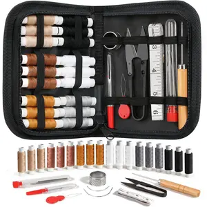 Leather Sewing Kit: 43 count  and Thread Kit with Sewing Awl, Upholstery Repair Kit, Heavy Duty Sewing Tools for  Seat, Bag, Shoes,Sofa, Tent, Carpet, Craft DIY