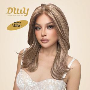 Ella -DWY Mono Lace Free Part Shoulder Length Curly Ends Glueless Synthetic Wig for Women 20 Inches Heat Friendly & Versatile Styling