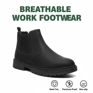 Premium Indestructible Steel-Toe Puncture-Resistant Breathable Work Boots Liquid-Repellent Slip-Resistant Durable Comfortable for Men Women Kitchen Hiking