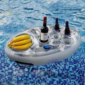 New inflatable PVC water ice bar, self-service ice tray party floating portable beverage holder porous coaster tray