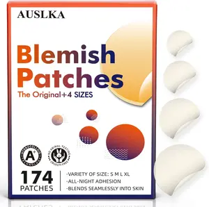 AUSLKA Blemishes Patches -174 Patches - Hydrocolloid Spot Dots - Blemishes Patch - Pimple Stickers, For Face Absorbing Cover Patch