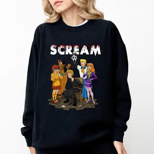 Scream Halloween T Shirt, Scooby Hallooween T Shirt, Fashion Cotton, Full Colors, Full Sizes, For Men, For Women