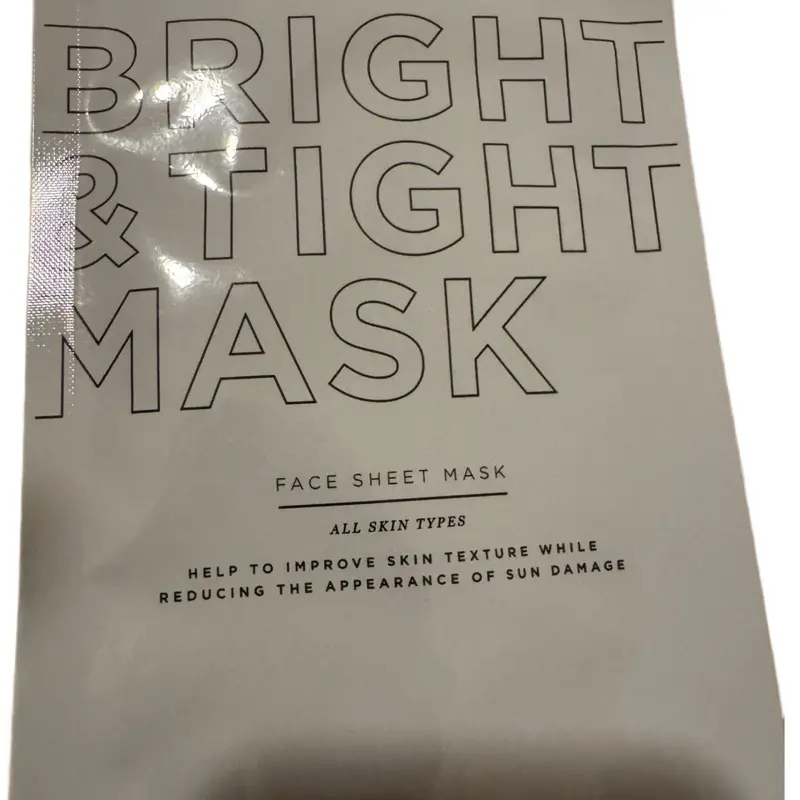 Bright & Tight Mask Vit C Peptides & Sodium Hyaluronate Face Sheet Mask for All Skin Types Improves Texture Reduces Sun Damage