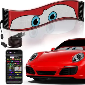 Car Eyes Custom LED Scrolling Sign Light Panel, Flexible Bluetooth Display with Custom Scrolling Text and Animations for Car, Store, Party, Bar, Taxi