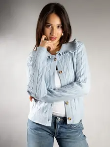 JESS by Meiko Women's Ruffle Collar Cardigan