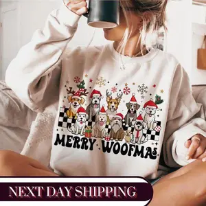 Dog christmas T-Shirt, Shirt for christmas 2024, dog lover sweatshirt, Cute Sweaters, unisex sweatshirt, Womenswear Comfortable, cute fall tequila sweatshirt t-shirt clothing