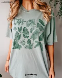 Vintage Pine Cones Tshirt Botanical Foraging Shirt Granola Girl Camping Clothes Indie Hiking Shirt Cottagecore Clothes Goblincore Clothing